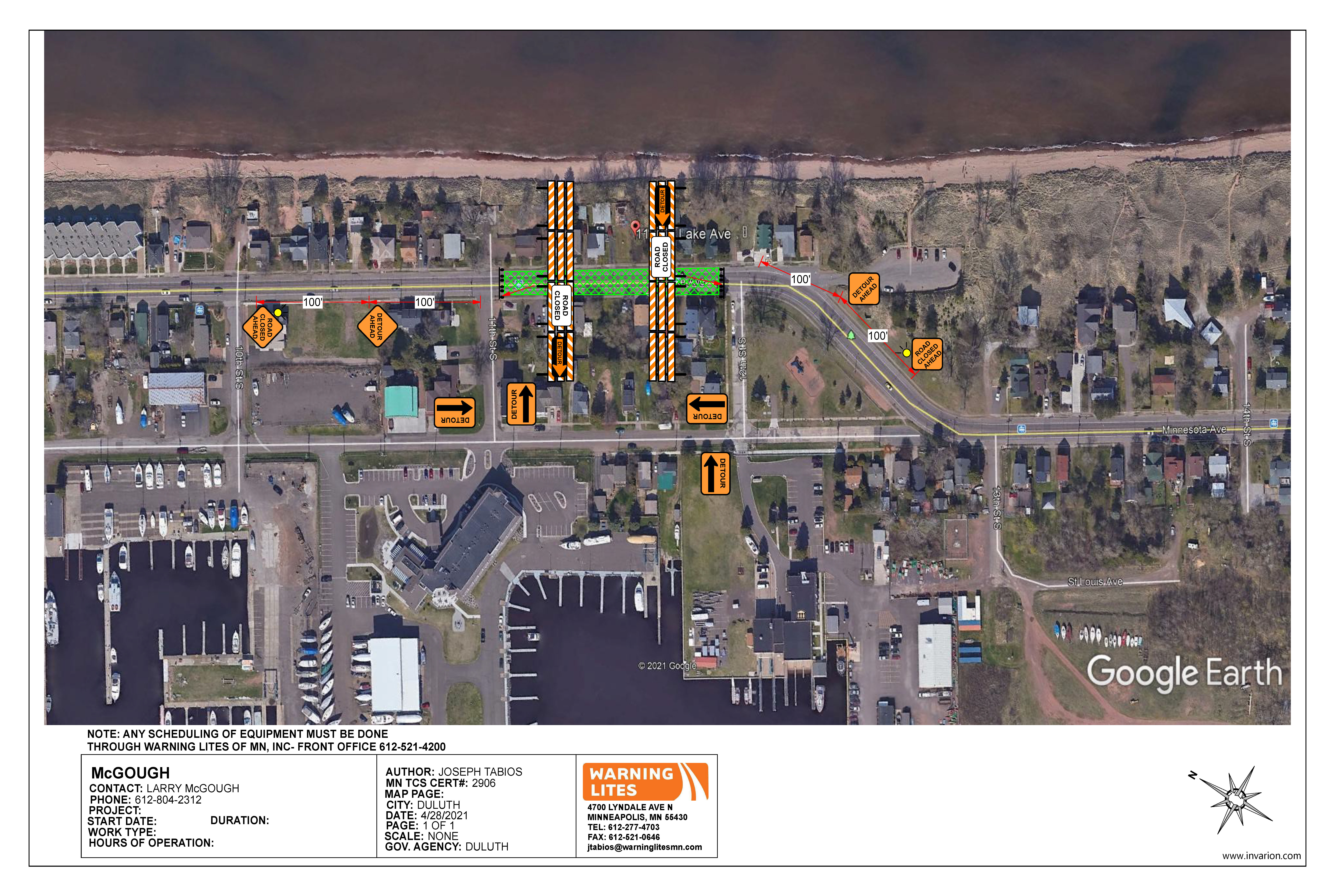 South Lake Avenue detour map