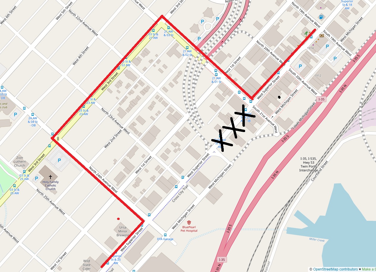 West Superior Street Detour: Monday, May 23, 2022