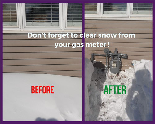 Gas meter snow cleared