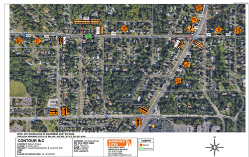 Arrowhead Road Detour Map