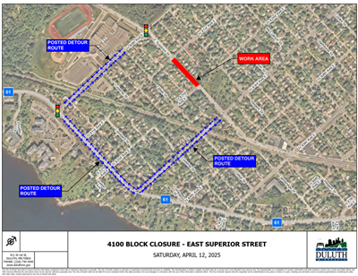 Detour Map 4100 block E. Superior St.